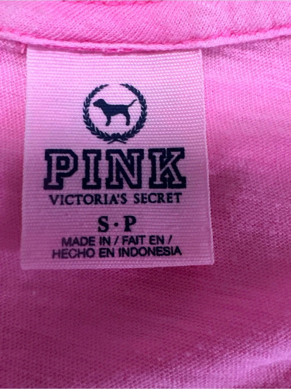 PINK Victoria's Secret Pink V-Neck Football Tee with White Lettering